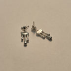 Soff Earring i sølvfarve med to hjerter