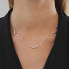 Ripple Necklace, Silver plated, 45 CM + 5 Cm extender