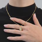 Fingerprint Necklace, Goldplated, 40 cm + 5 cm extender