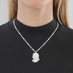Fingerprint Necklace, Silver plated, 40 cm + 5 cm extender