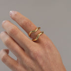 Ripple Double Ring, Goldplated
