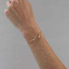 Ripple Bracelet, Goldplated, 13 cm + 5 extender cm