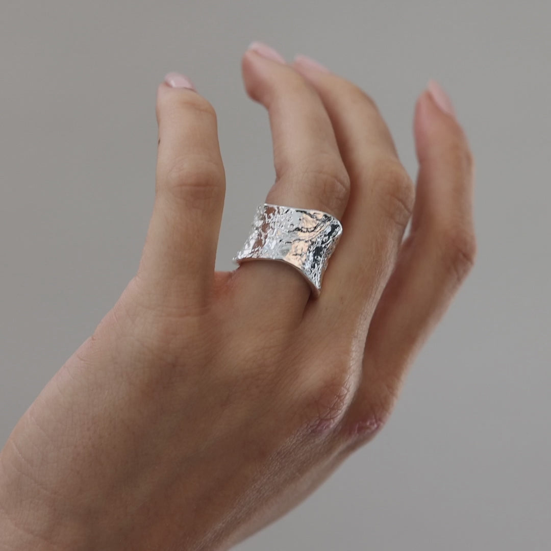 Bornholm Organic Ring, Silver plated