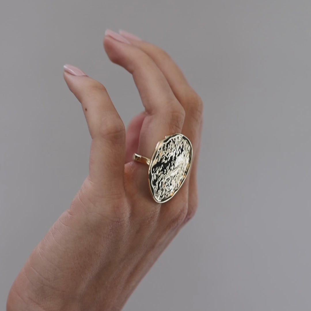 Bornholm Statement Ring, Goldplated