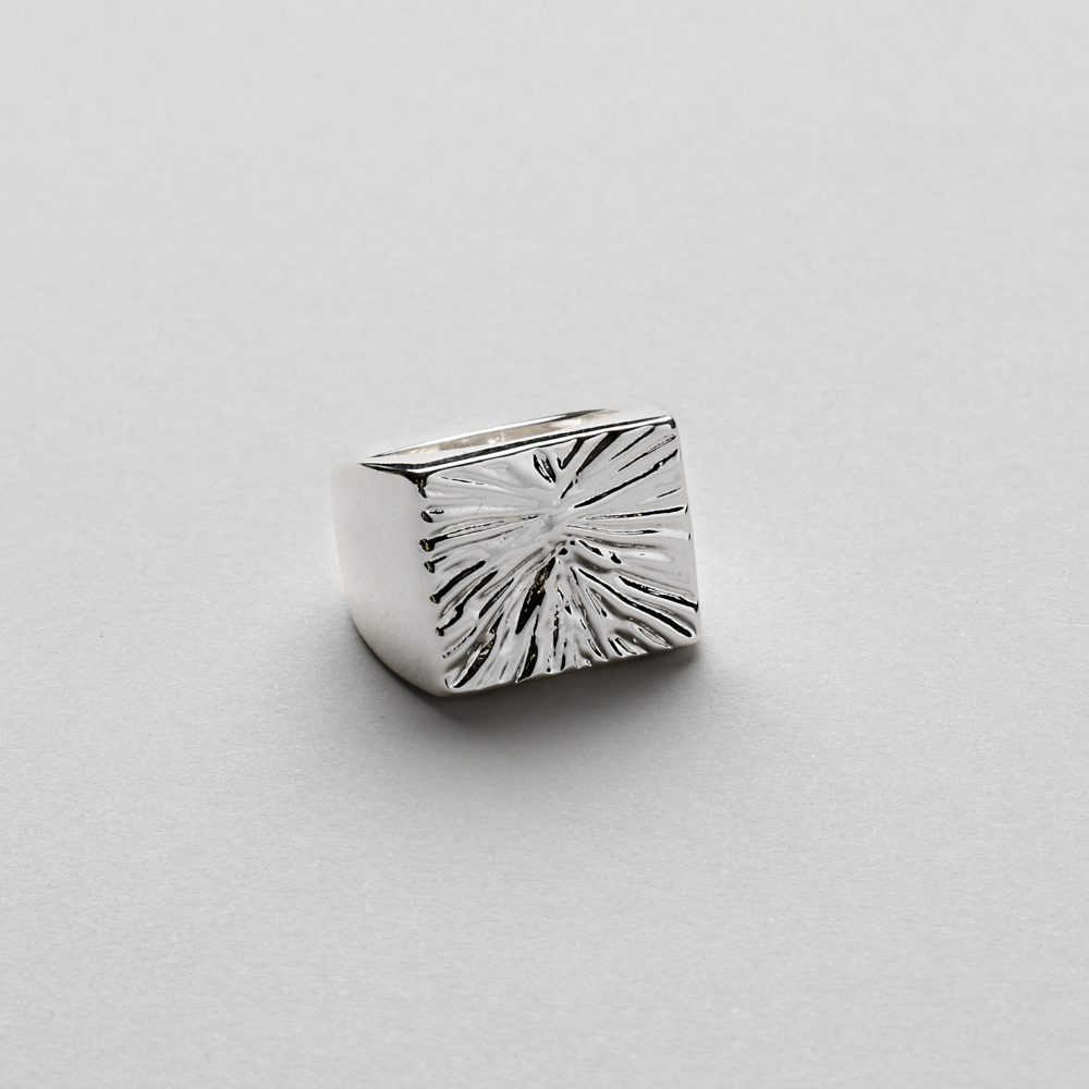 Fingerprint Signet Ring i sølvfarve