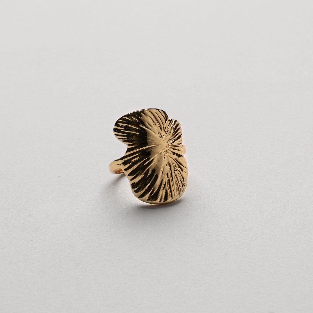 Fingerprint Statement Ring i guldfarve