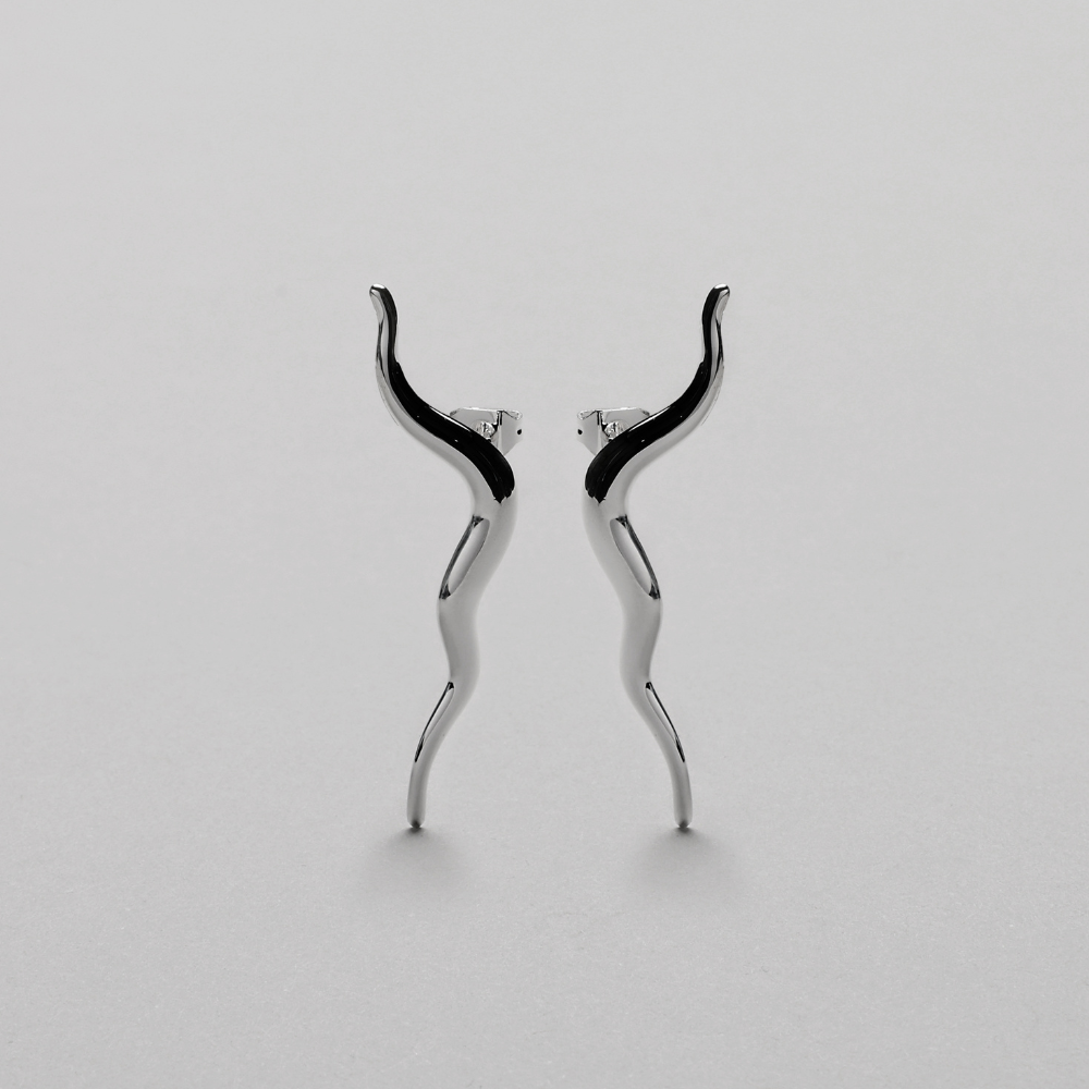 Ripple Climbing Earring i sølvfarve