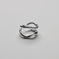 Ripple Double Ring i sølvfarve