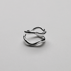 Ripple Double Ring i sølvfarve