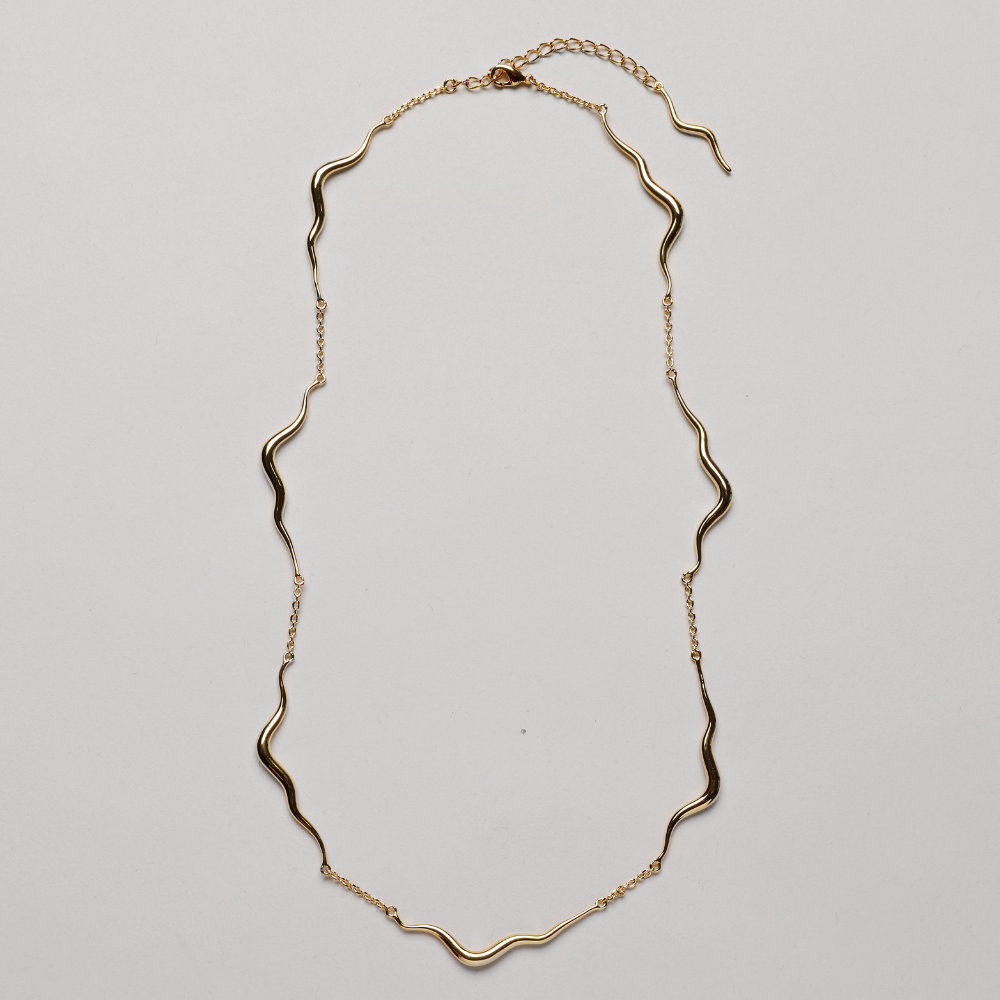 Ripple Necklace i guldfarve