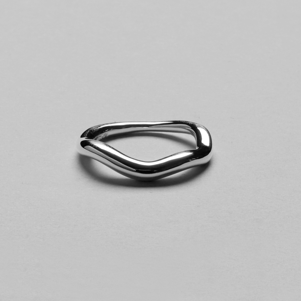 Ripple Simple Ring i sølvfarve