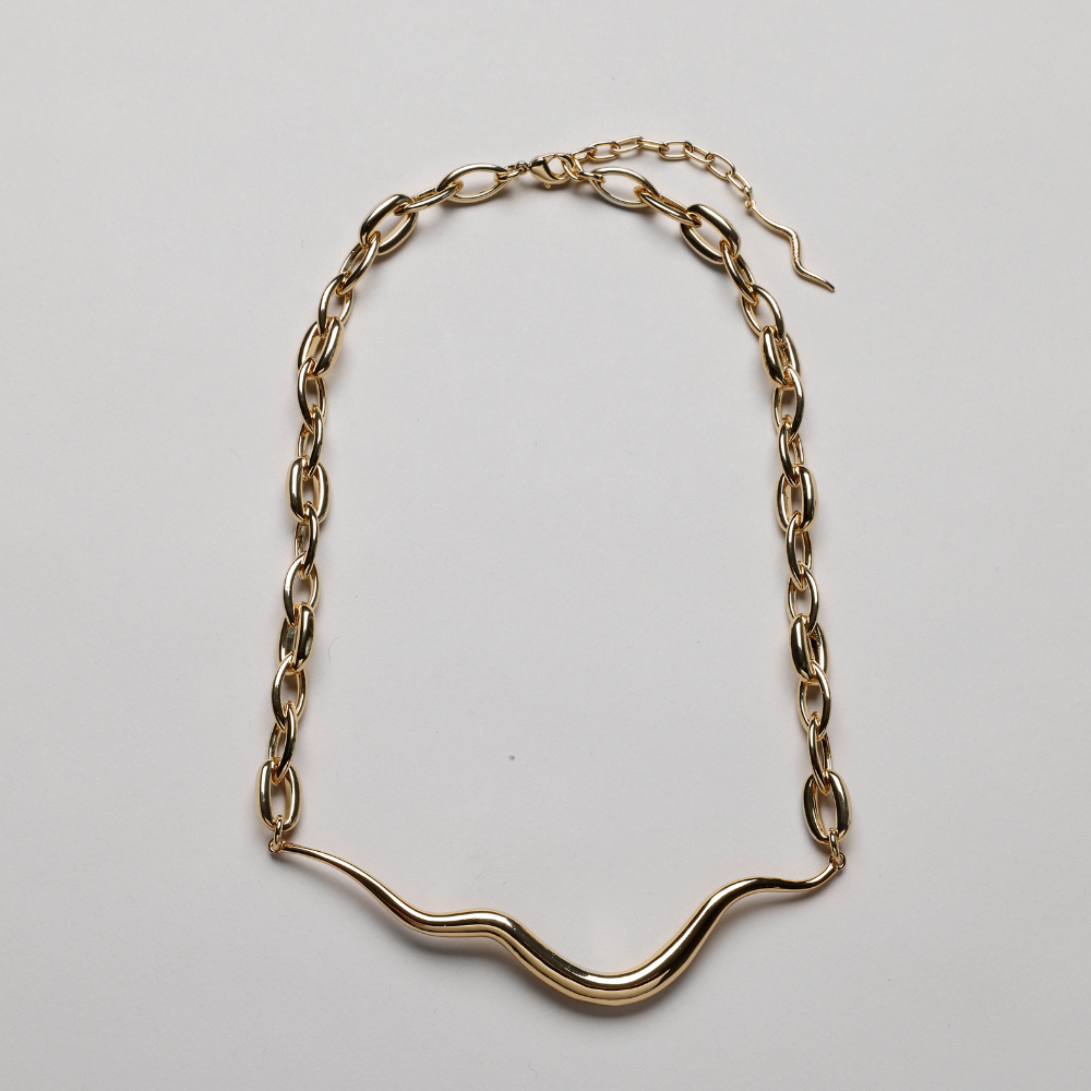 Ripple Statement Necklace i guldfarve