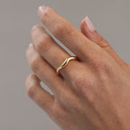 Ripple Simple Ring, Silver plated