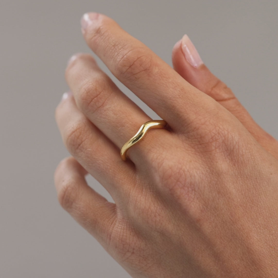 Ripple Simple Ring, Silver plated